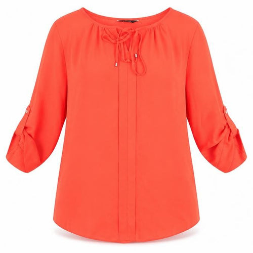 Florence and Fred Womens Orange   Tunic Blouse Size 12  - Tie front fastening