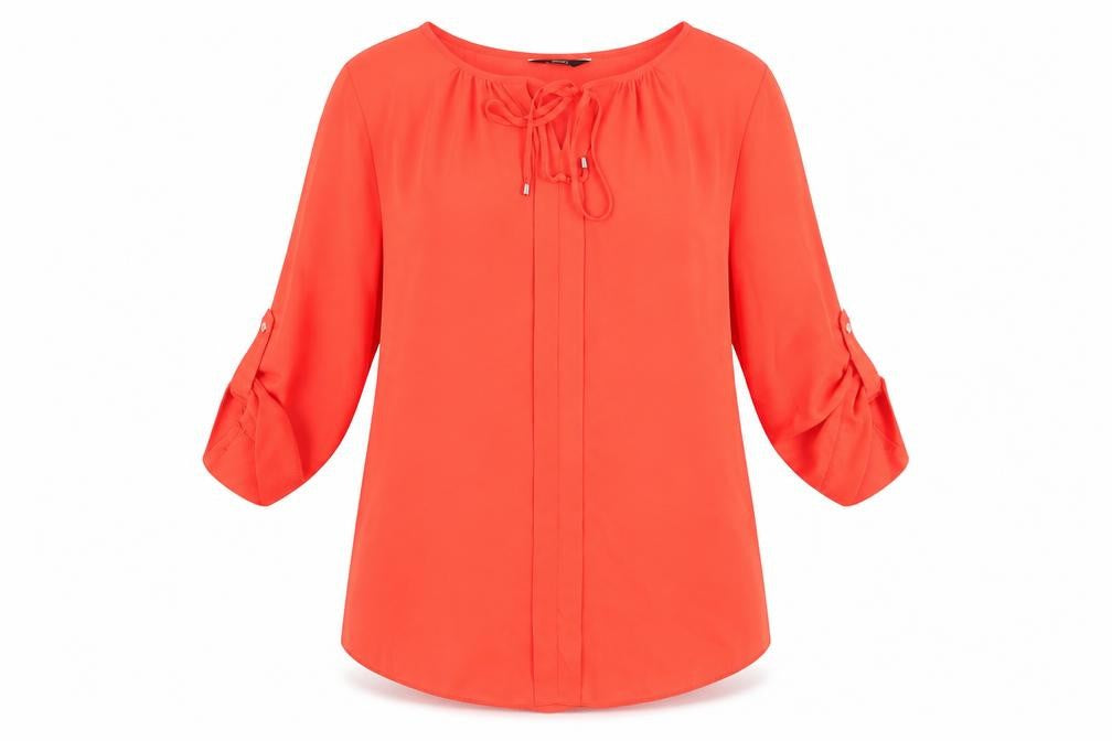 Florence and Fred Womens Orange   Tunic Blouse Size 12  - Tie front fastening