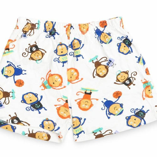 Primark Boys Ivory Animal Print   Sleep Shorts Size 3-4 Years  - Monkey Print