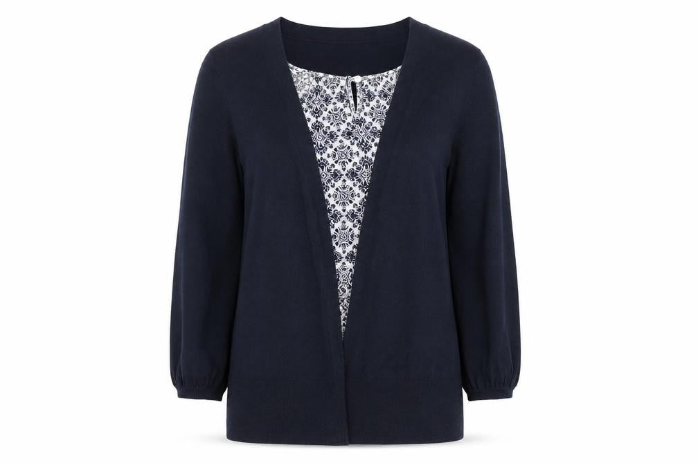 RJR.John Rocha Womens Blue Argyle/Diamond  Cardigan Jumper Size 12