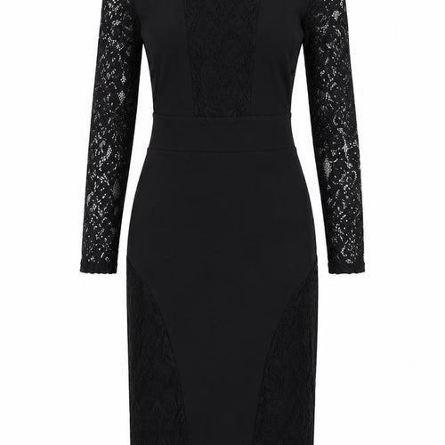 Preworn Womens Black Floral  Pencil Dress  Size S