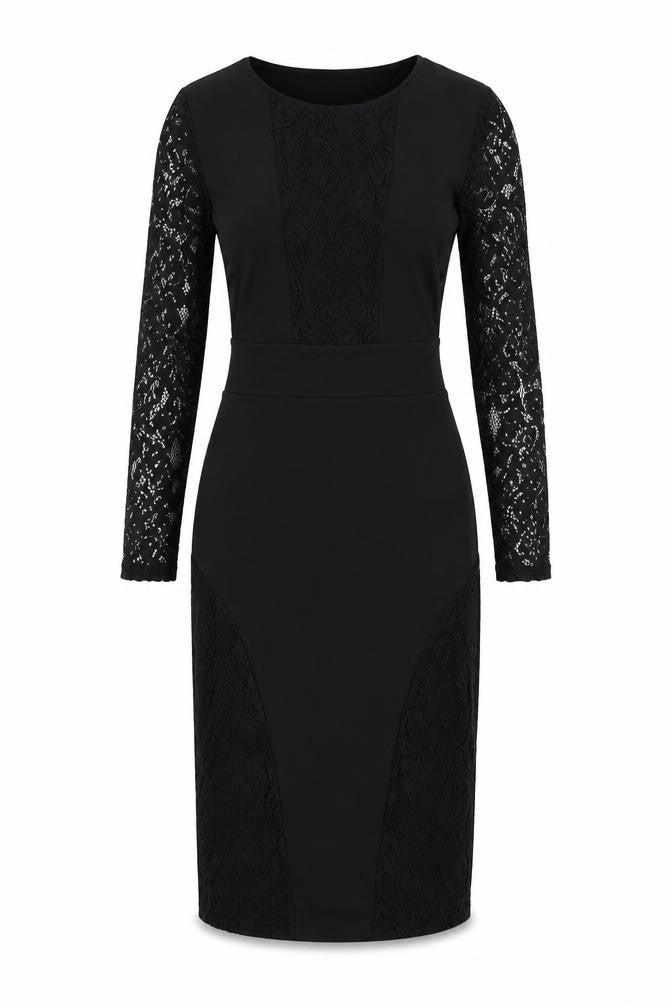 Preworn Womens Black Floral  Pencil Dress  Size S