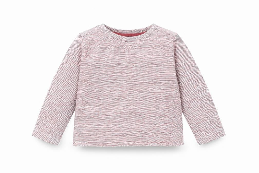 Front view of George Baby Red Striped Basic T-Shirt, size 12-18, Months