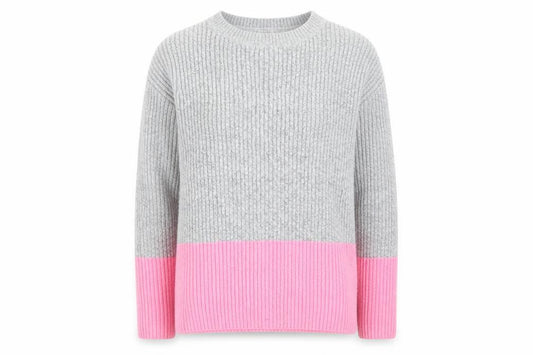 Front view of Primark women’s multicoloured colourblock pullover sweatshirt, size XS