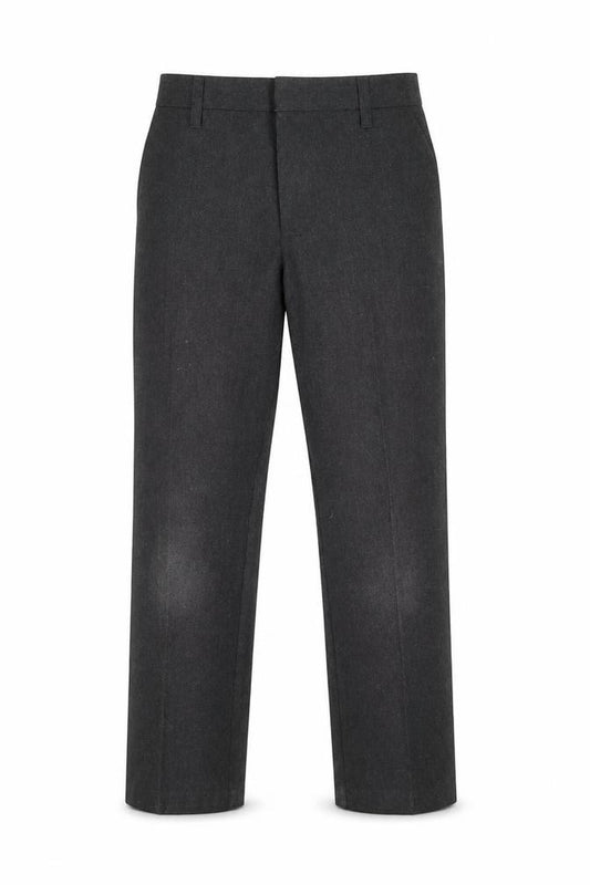 Front view of Marks & Spencer boys’ grey dress pants trousers, size 8-9, years