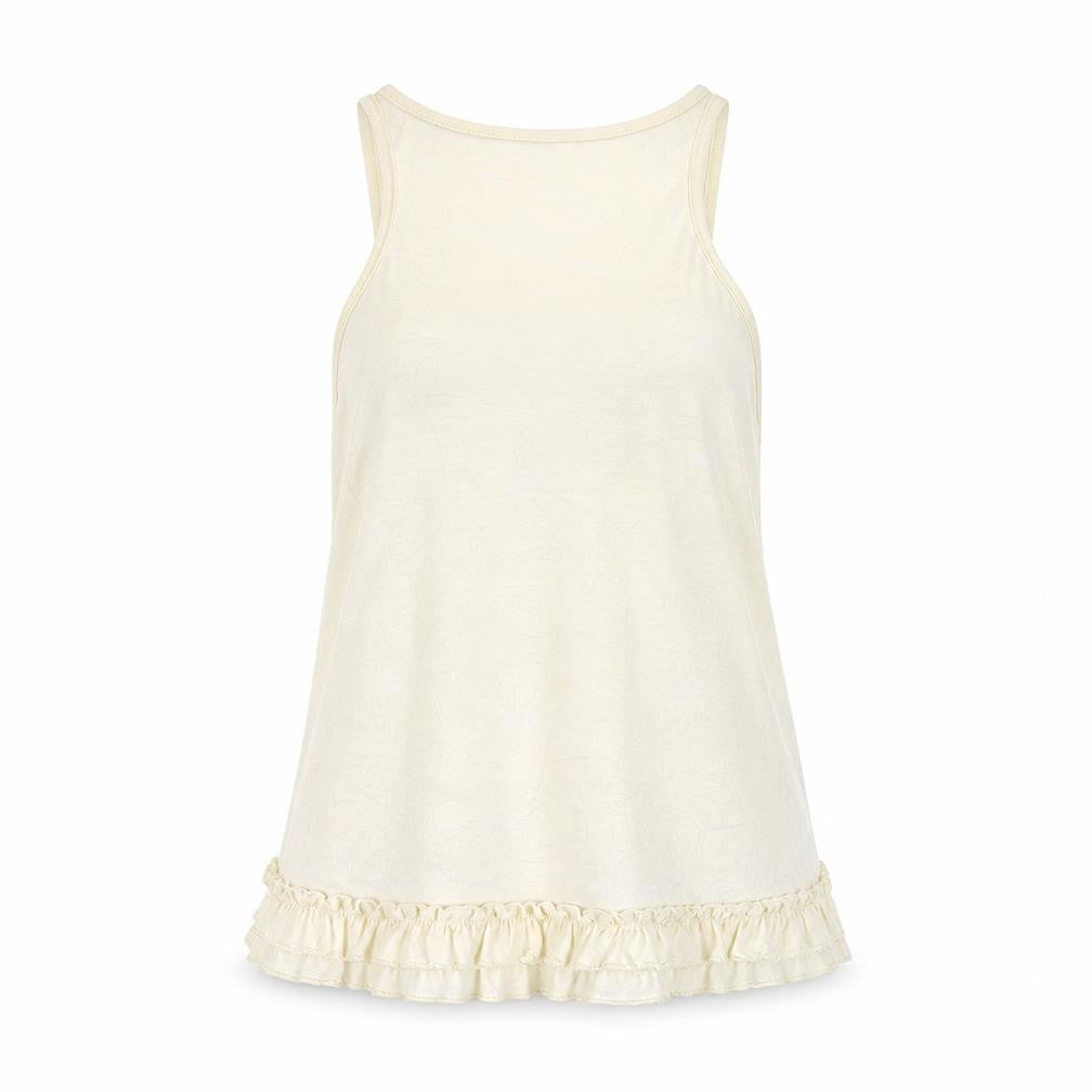 Front view of River Island women’s ivory floral basic blouse, size UK 14