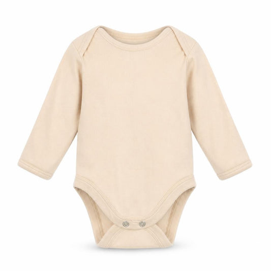 Front view of George Baby Beige Babygrow One-Piece, size 0-3, Months