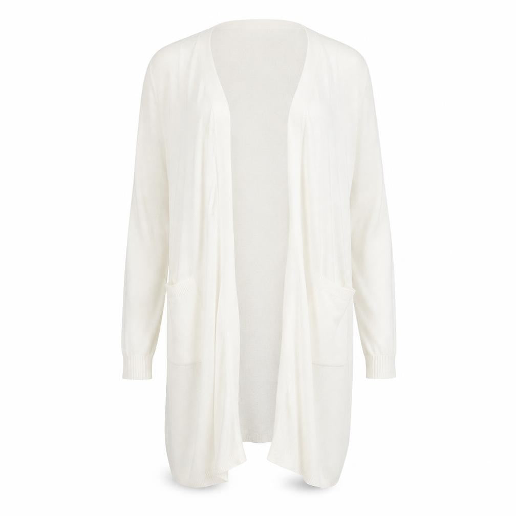 Front view of M&Co women’s ivory wrap jumper, size M