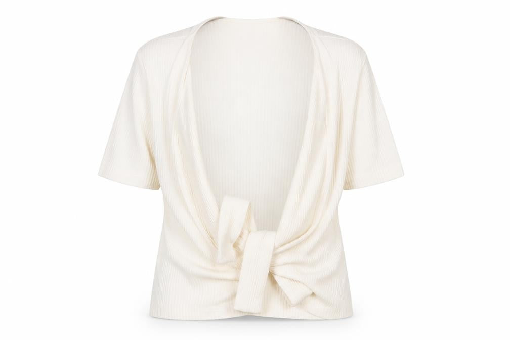Front view of Zara women’s ivory pullover sweatshirt, size S