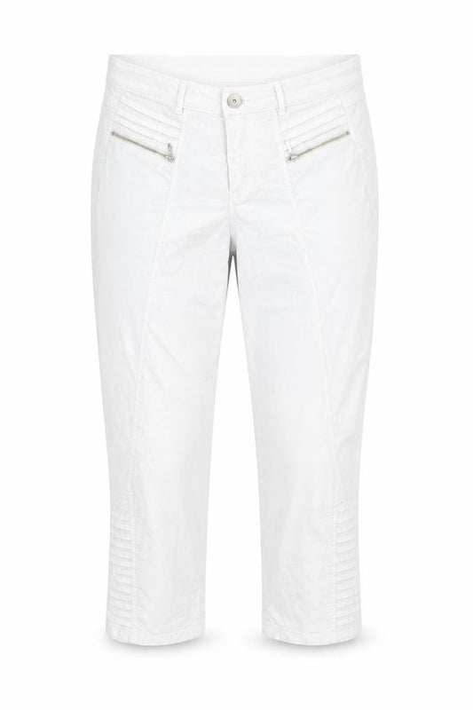 Front view of DREAM STAR women’s white denim cropped jeans, size UK 8, 23-inch leg