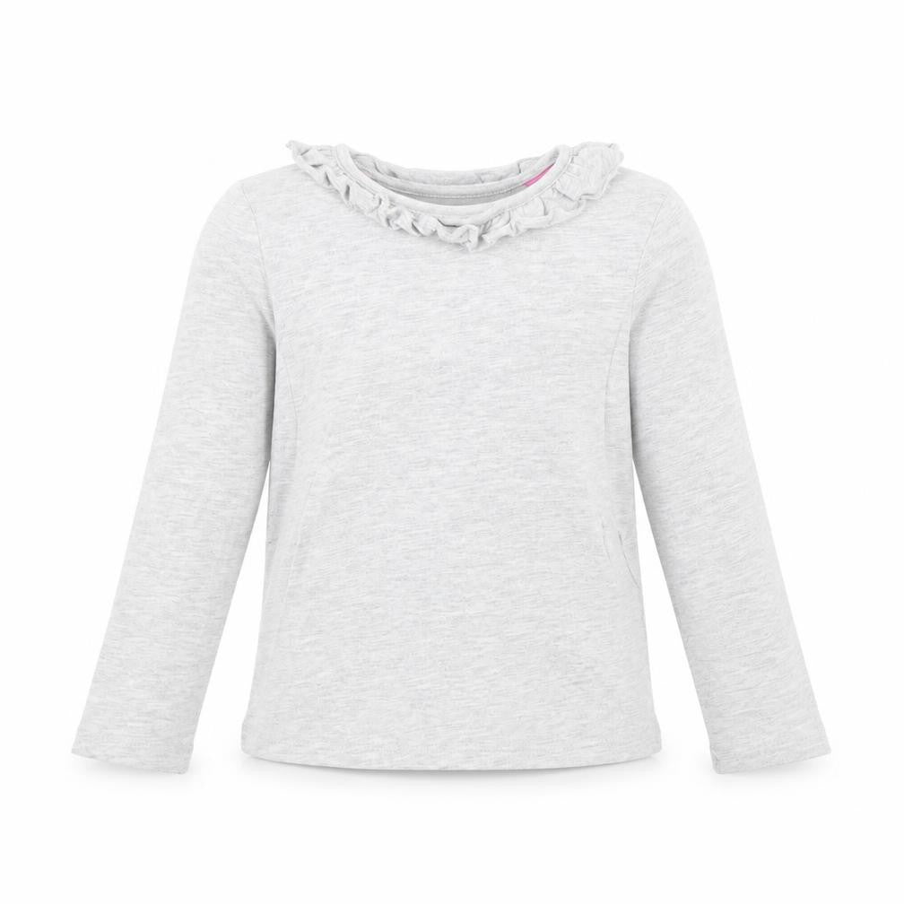 Front view of Marks & Spencer girls’ grey basic t-shirt, size 6, years