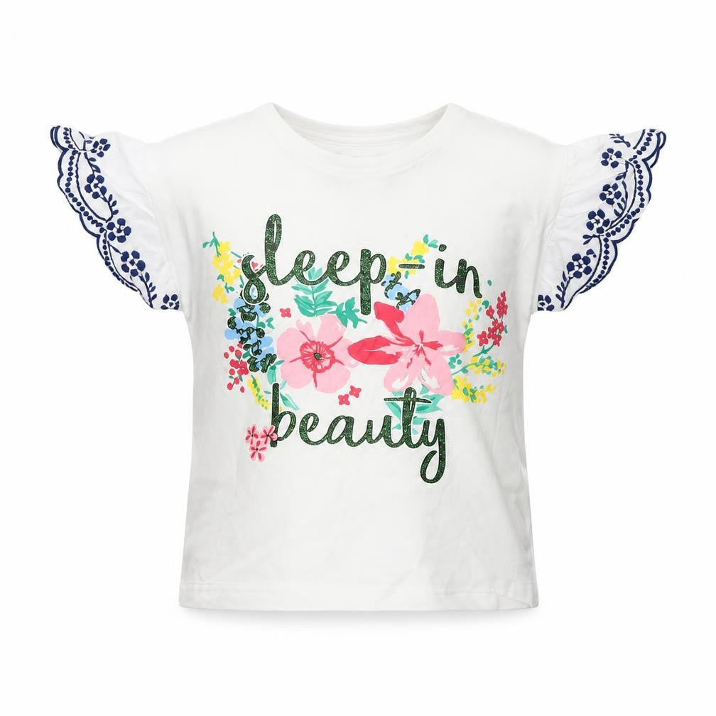 Front view of Preworn girls’ white solid cami pyjama top, size 7, years