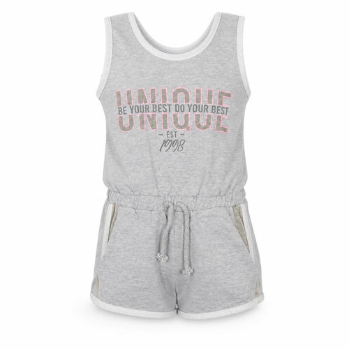 pep & Co Girls Grey   Playsuit One-Piece Size 7 Years