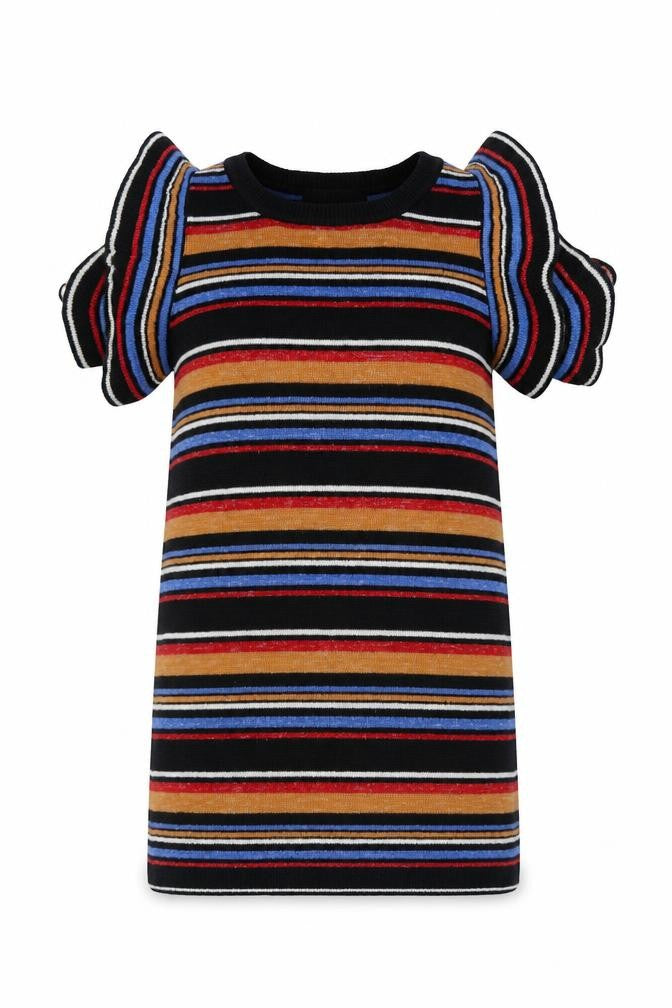 Front view of Next women’s black striped basic blouse, size UK 10