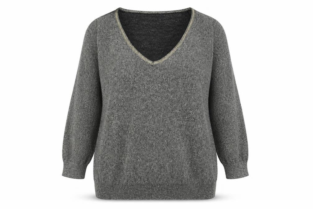 Front view of M&Co women’s gold jumper, size UK 20