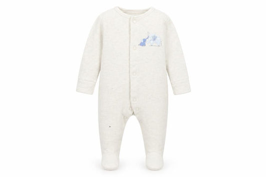 Front view of George Baby Beige Geometric Babygrow One-Piece, size 0-3, Months