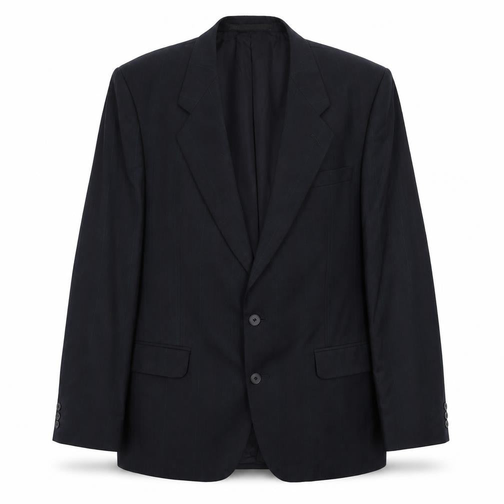 Front view of Greenwoods men’s blue striped jacket suit jacket, size 44