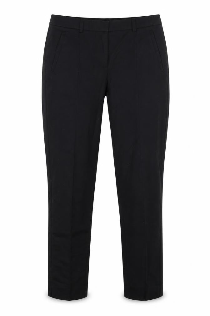 Front view of Oasis women’s blue trousers, size UK 8, 26-inch leg