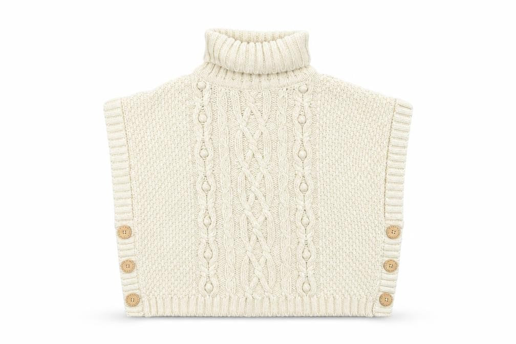 Front view of Nula Bug girls’ ivory knit jumper, size 8, years