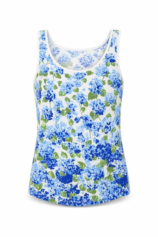 Front view of Oasis women’s multicoloured floral basic tank, size XS