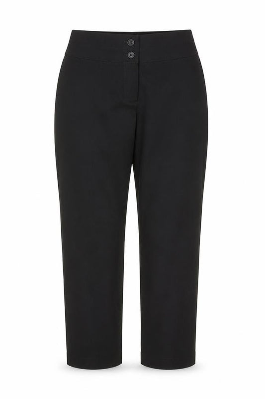 Front view of Florenceroby women’s black trousers, size UK 8, 27-inch leg