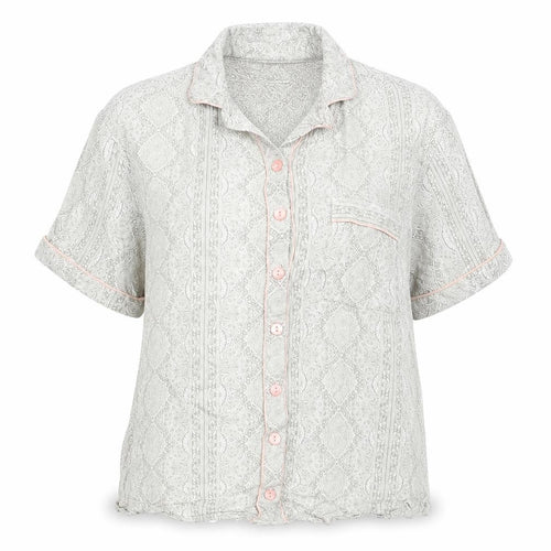 Topshop Womens Grey Paisley  Top Pyjama Top Size 10