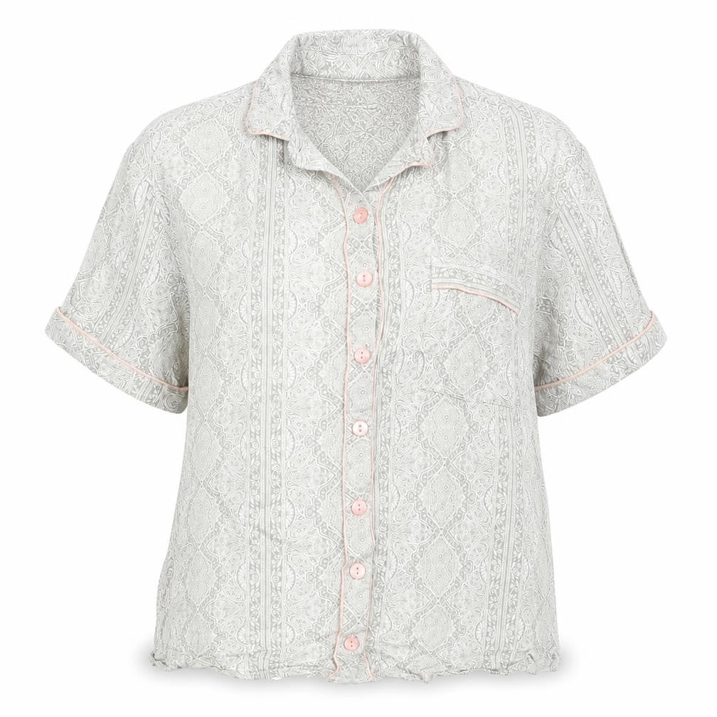 Topshop Womens Grey Paisley  Top Pyjama Top Size 10