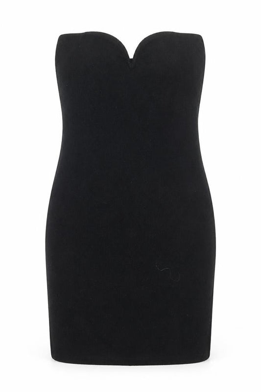 Front view of H&M women’s black wrap dress, size S
