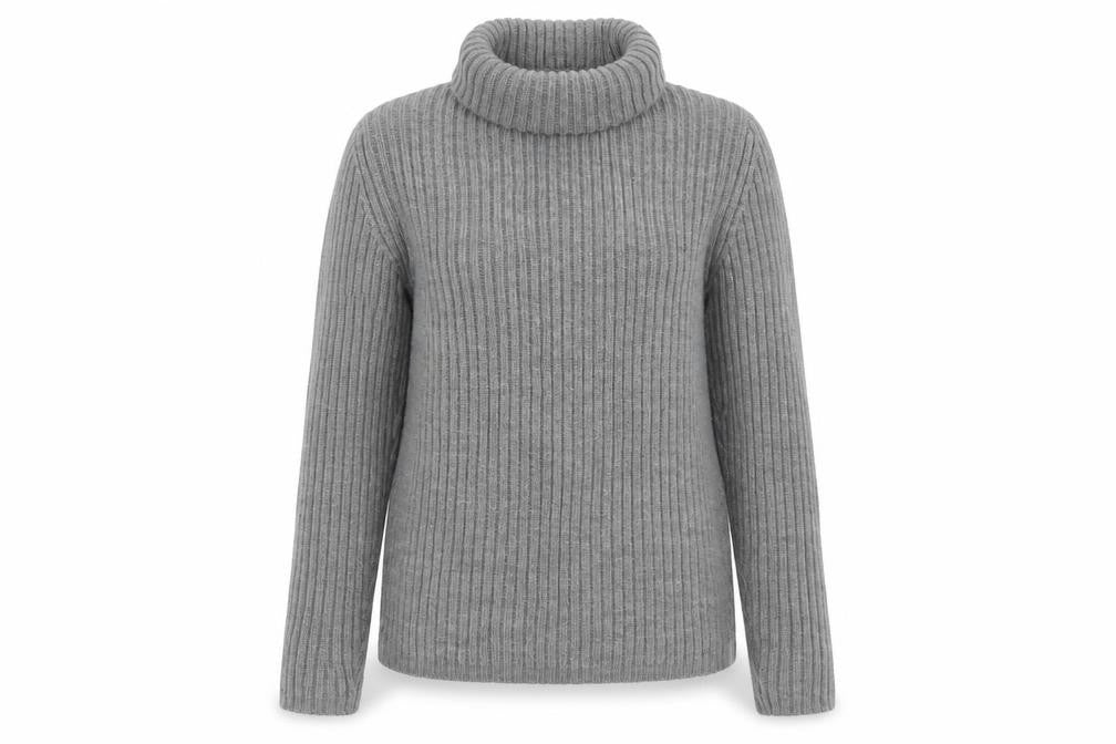 Front view of Etam women’s grey pullover sweatshirt, size UK 14