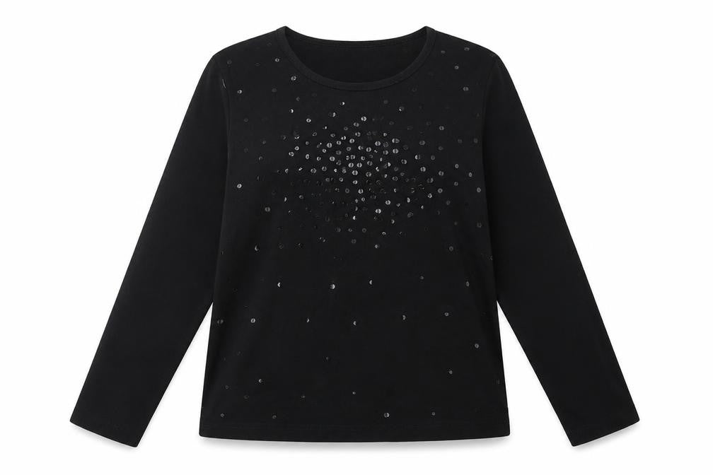 Front view of TU women’s black pullover sweatshirt, size UK 14