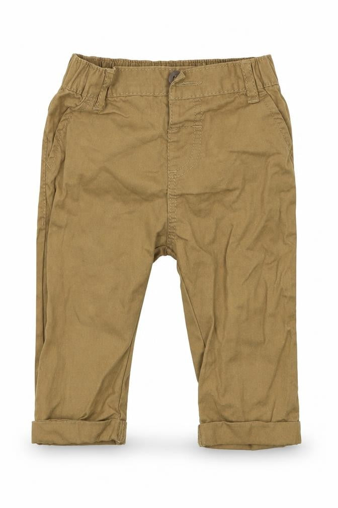 Front view of Next boys’ brown cargo trousers, size 3-6, months