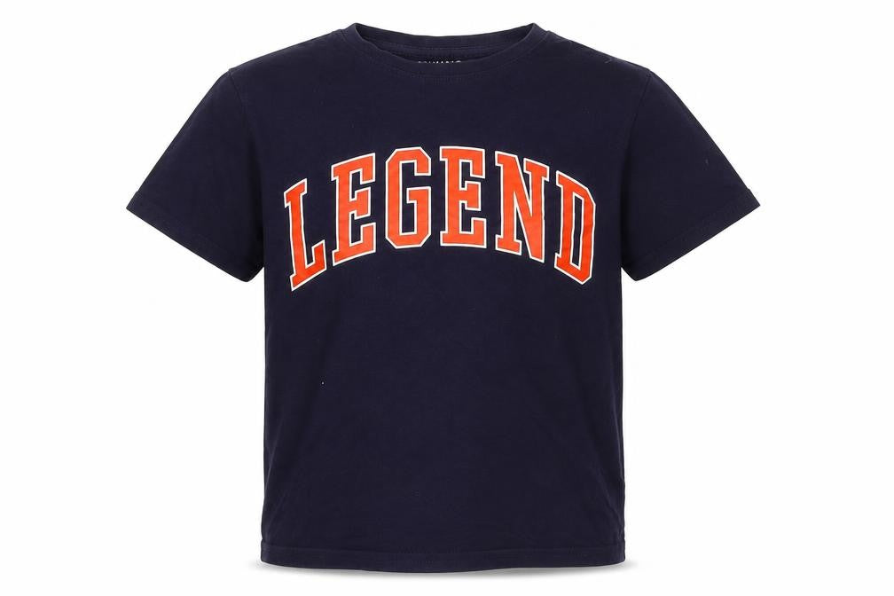 Front view of Primark boys’ blue basic t-shirt, size 7-8, years