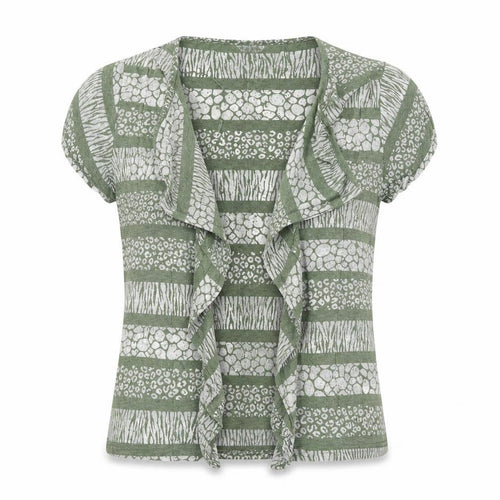 store twenty one Womens Green Striped  Cardigan Jumper Size 10