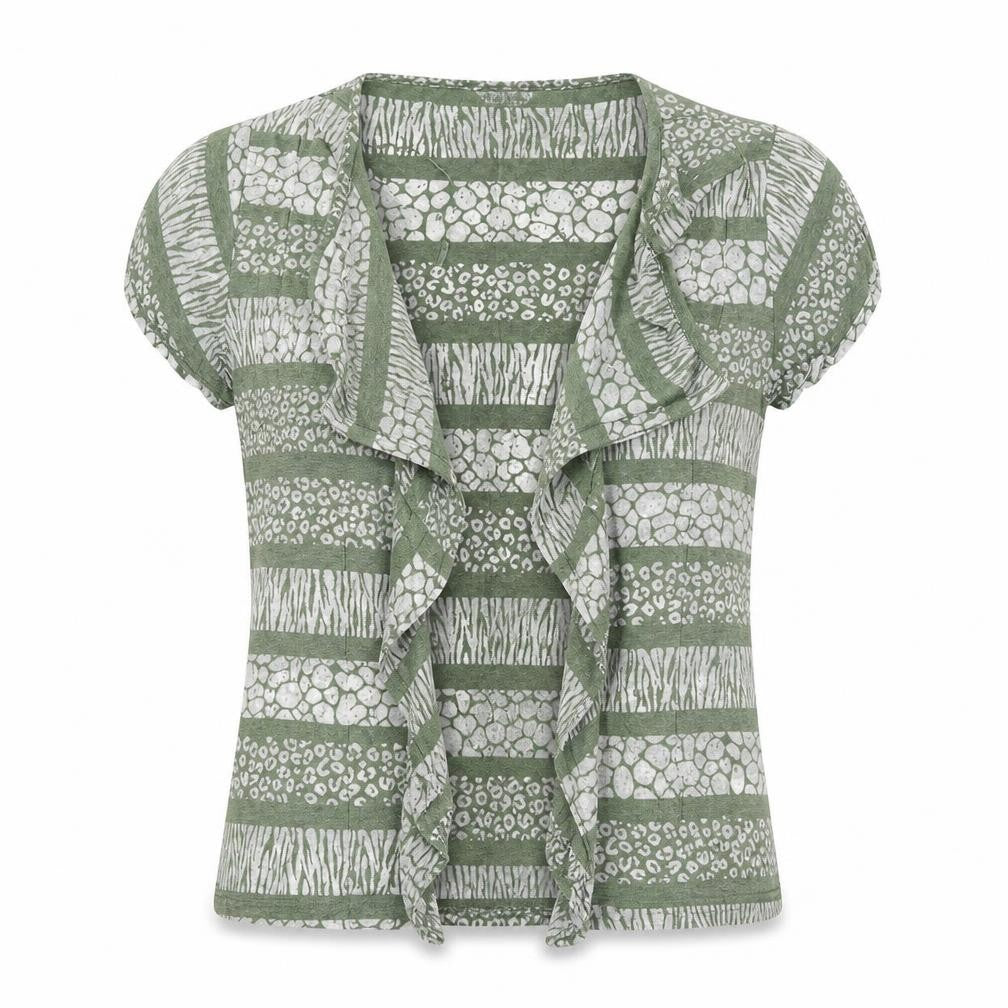 store twenty one Womens Green Striped  Cardigan Jumper Size 10