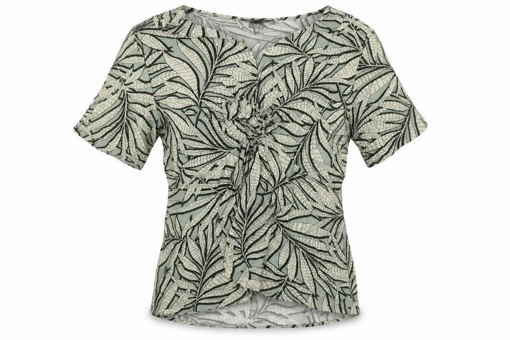 Front view of Primark women’s green floral basic blouse, size UK 8