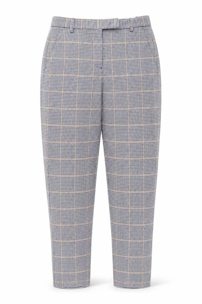 Marks and Spencer Womens Blue Check  Trousers  Size 10 L25 in