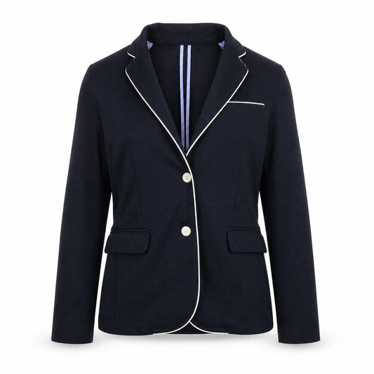 Front view of Zara women’s blue jacket blazer, size UK 38