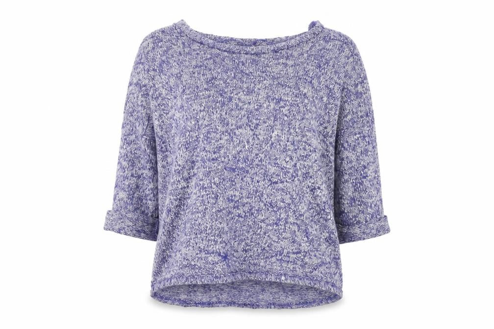 Front view of New Look women’s blue jumper, size UK 12