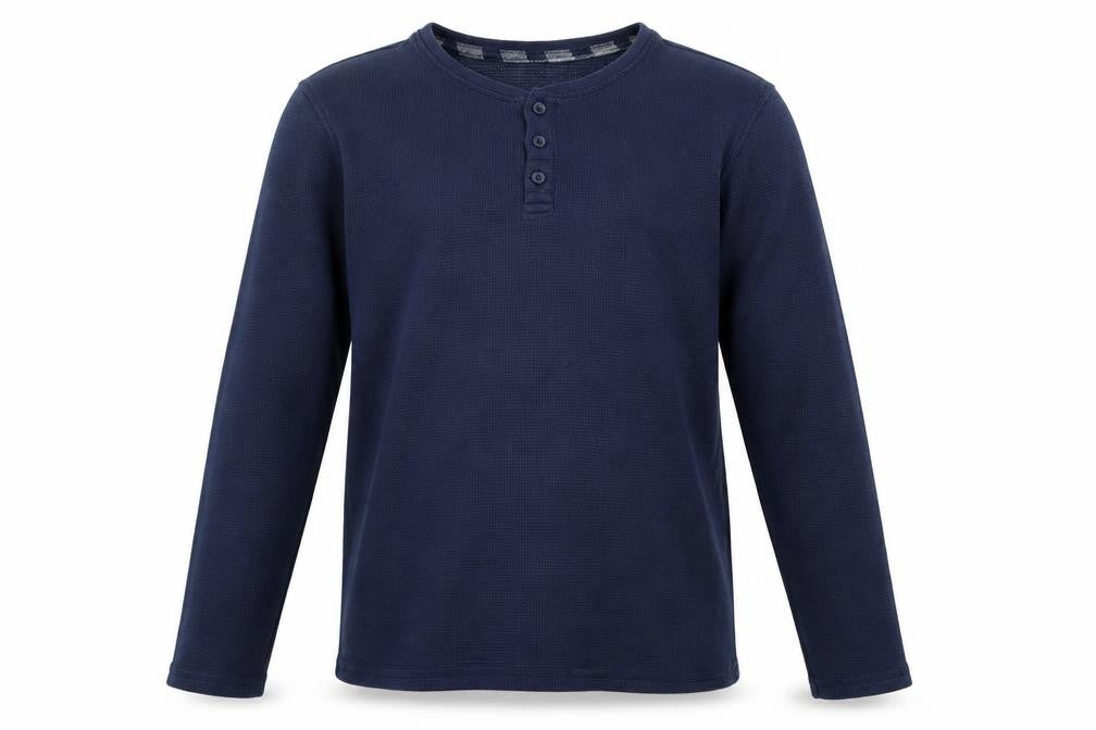 Front view of George boys’ blue solid pyjama top, size S