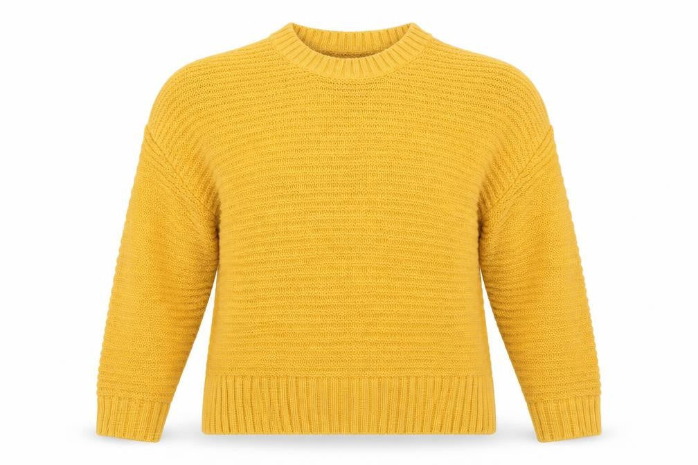 Front view of H&M women’s yellow jumper, size M
