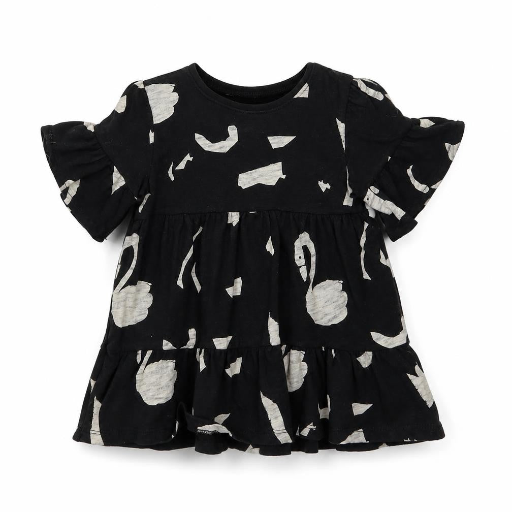 NEXT Girls Black Animal Print  Basic T-Shirt Size 2 Years