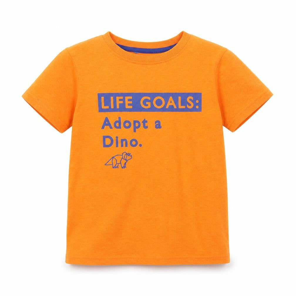 Front view of George girls’ orange basic t-shirt, size 5-6, years