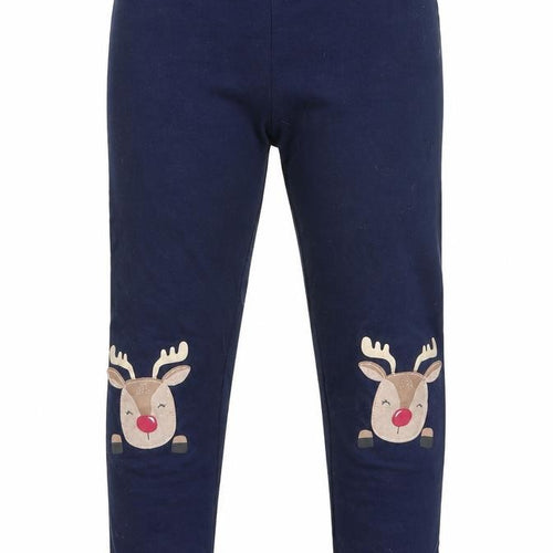 Florence and Fred Girls Blue Animal Print   Pyjama Pants Size 5-6 Years  - Rudolph logo on knees