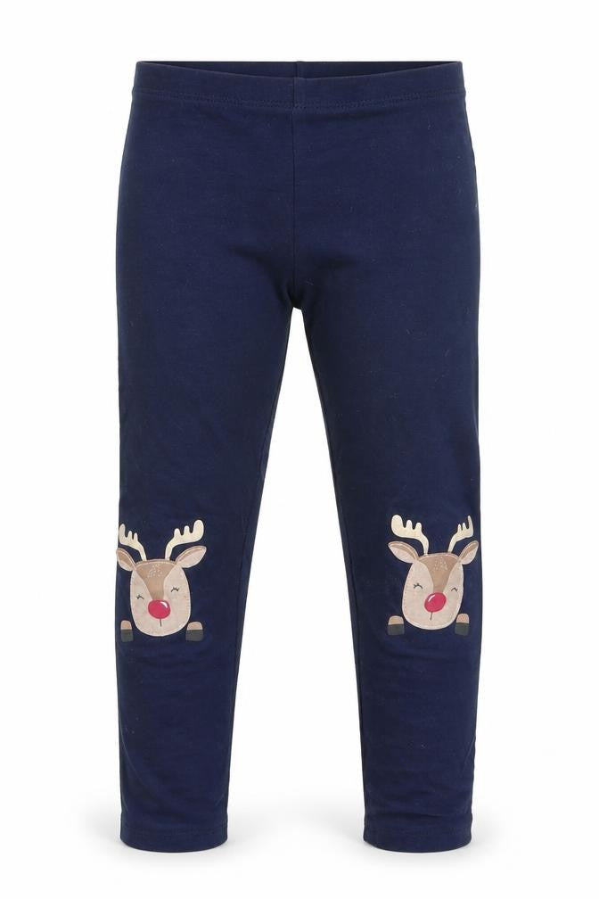 Florence and Fred Girls Blue Animal Print   Pyjama Pants Size 5-6 Years  - Rudolph logo on knees