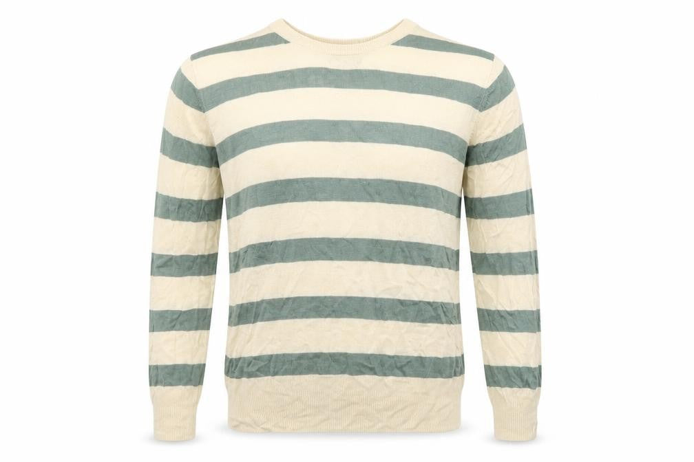 Front view of Mix men’s multicoloured striped jumper, size L