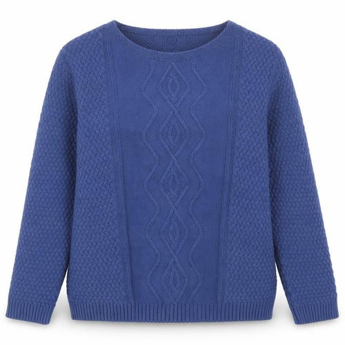 ENVY US Womens Blue Geometric  Pullover Sweatshirt Size L