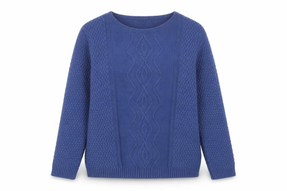 ENVY US Womens Blue Geometric  Pullover Sweatshirt Size L