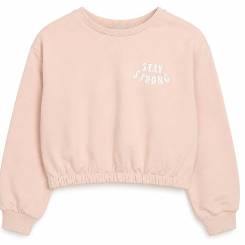 MISS EVIE Girls Pink   Pullover Sweatshirt Size 6-7 Years  - STAY STRONG