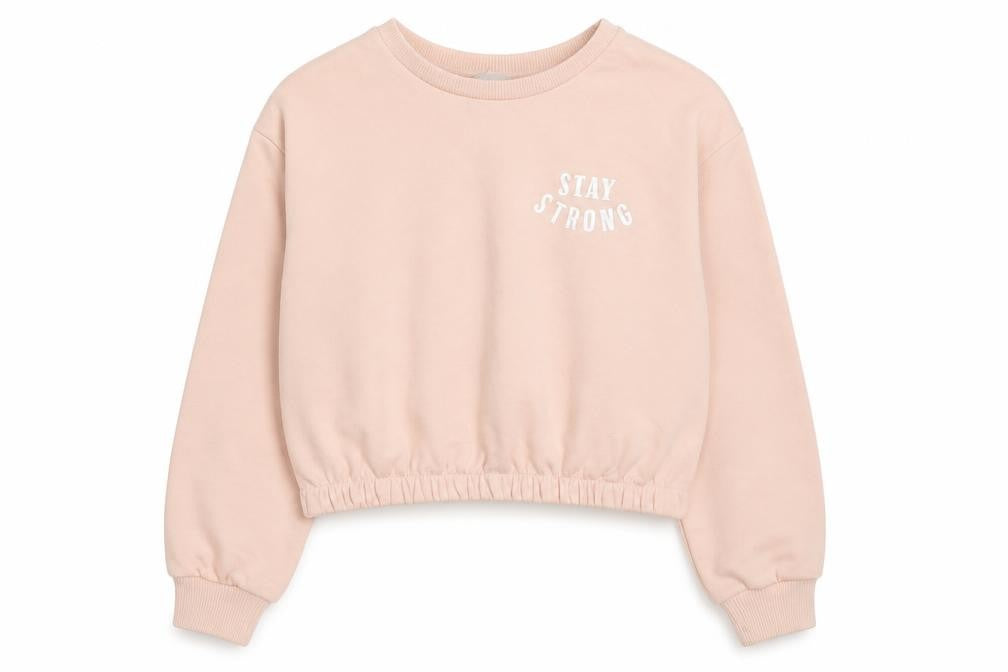 MISS EVIE Girls Pink   Pullover Sweatshirt Size 6-7 Years  - STAY STRONG