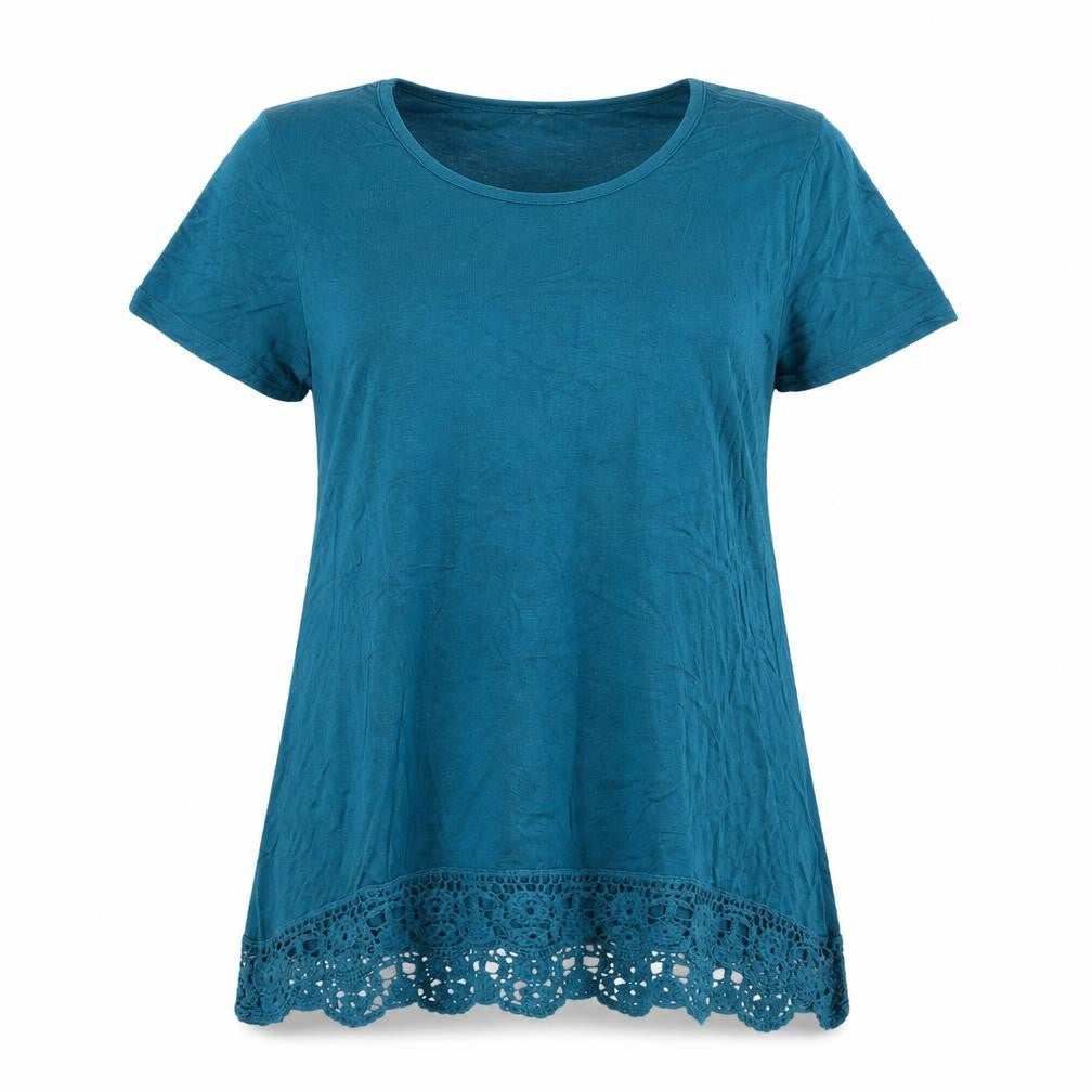 Front view of Preworn women’s blue basic t-shirt, size S